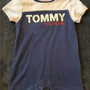 Tommy Hilfiger Navy and White Baby Romper